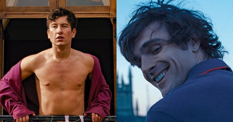 Barry Keoghan (L) and Jacob Elordi (R) both star in Saltburn.