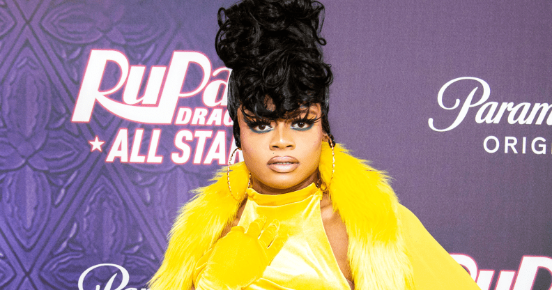 Drag Race star Heidi N Closet in yellow.