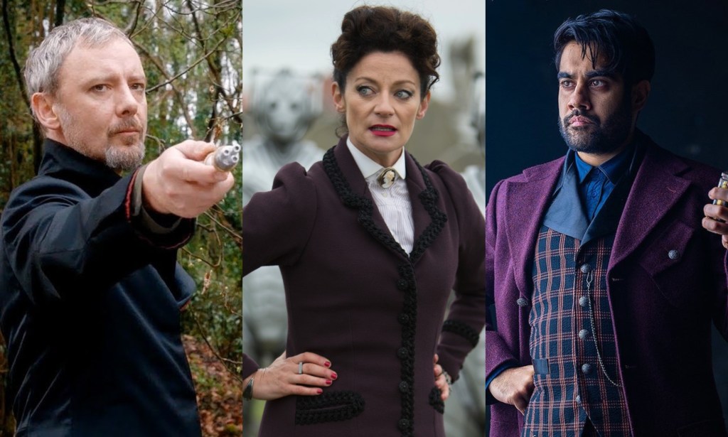 John Simm (L), Michelle Gomez and Sacha Dhawan (R) all had standout moments as the Master.