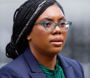 Kemi Badenoch walking near Number 10 Downing Street.