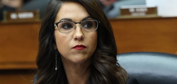 Lauren Boebert during a committee meeting.