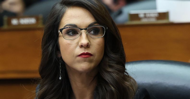 Lauren Boebert during a committee meeting.