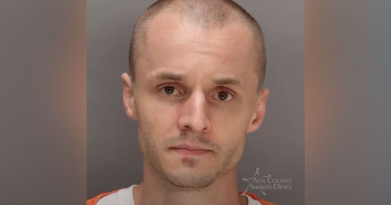 A police intake headshot of Matthew Alan Lehigh who eventually pled guilty to carrying out a "week-long crime spree" against LGBTQ+ people in Idaho