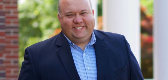 Alabama mayor FL 'Bubba' Copeland wears a blue button up shirt and dark blue shirt. Copeland died just days after a conservative news blog posted about the mayor's online persona that was trans