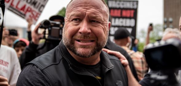 Alex Jones during a rally.